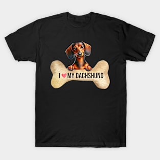 I Love My Dachshund T-Shirt